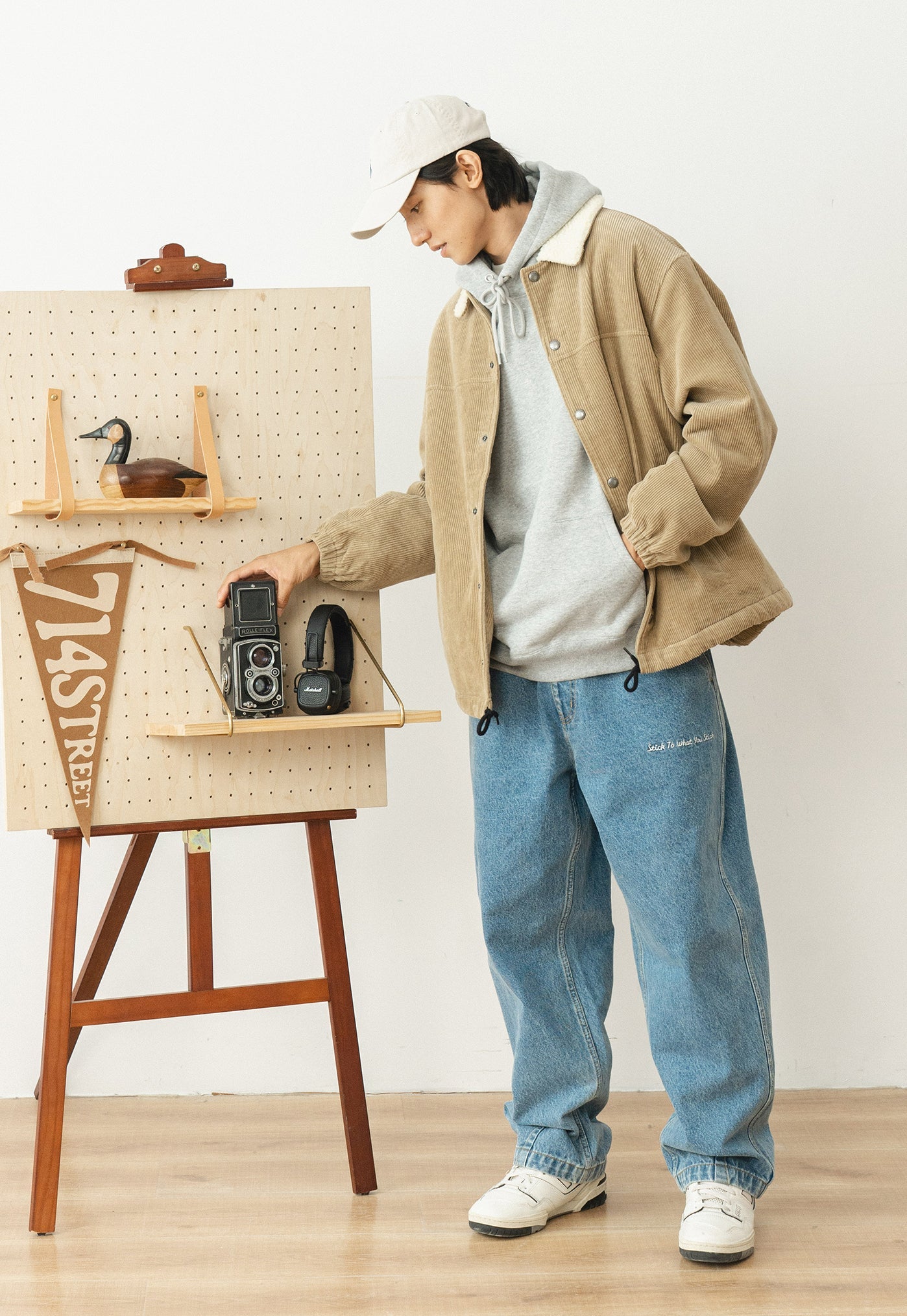 Logo stitch straight denim N1081 - NNine