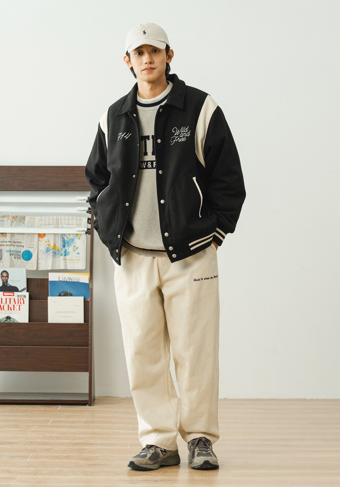 Logo stitch straight denim N1081 - NNine