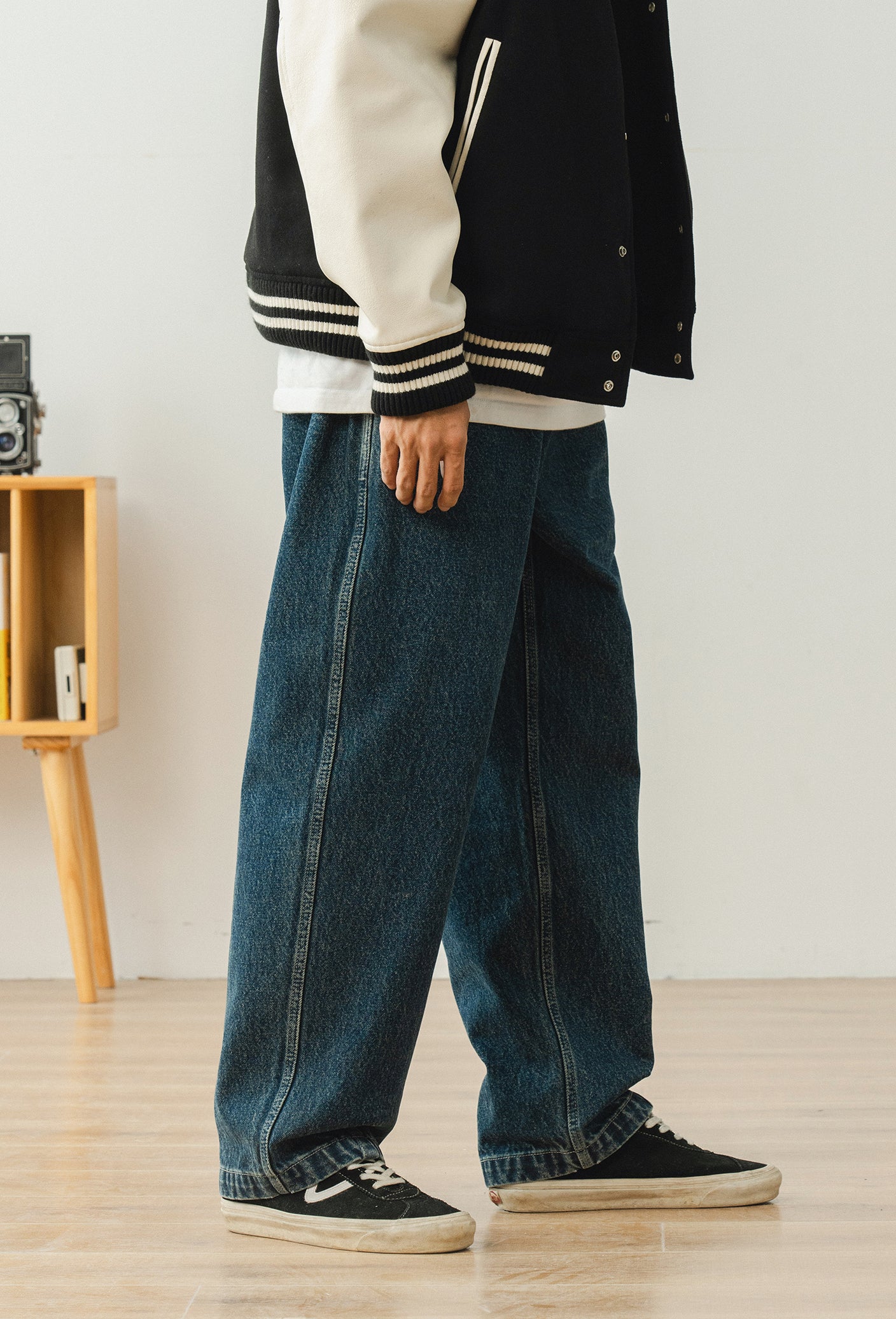 Logo stitch straight denim N1081 - NNine
