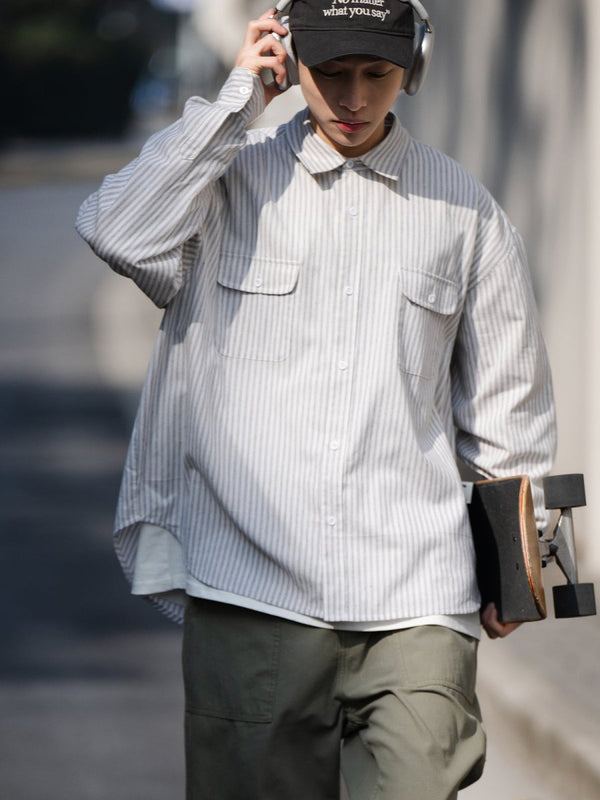 LOOSE FIT Striped shirt / 長袖ストライプシャツ  N3152