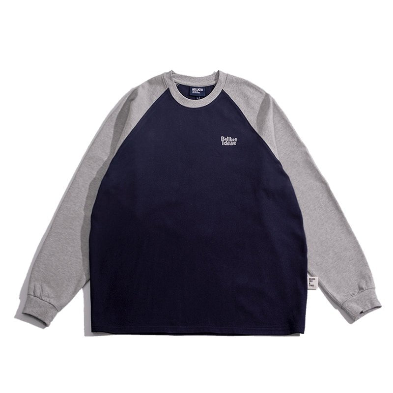 One point logo raglan long sleeve T-shirt　N1811 - NNine