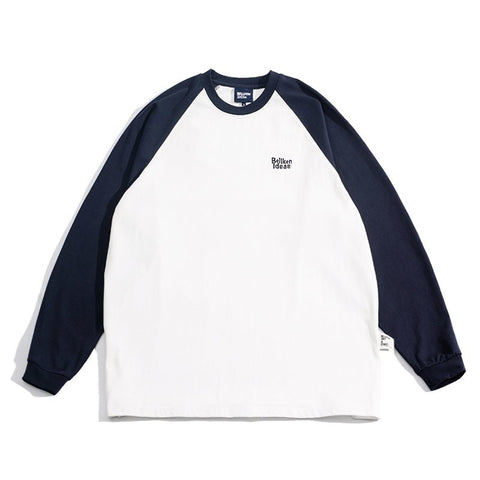 300G Cotton One-Point Logo Raglan Long-Sleeve T-Shirt N1811