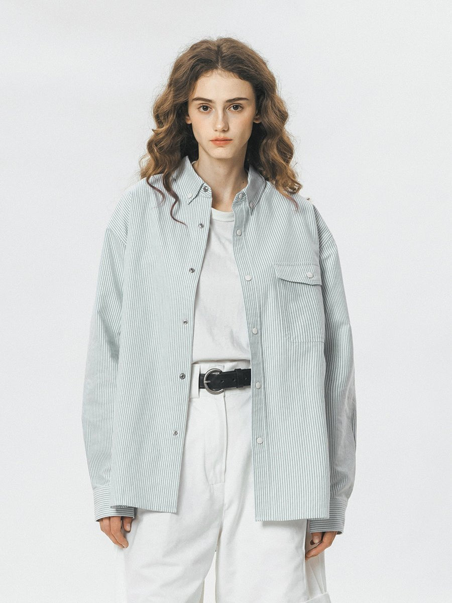 Oxford Striped shirt jacket N2323 - NNine