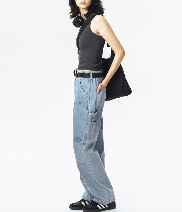 Patchwork Wide Denim Pants N2409 - NNine
