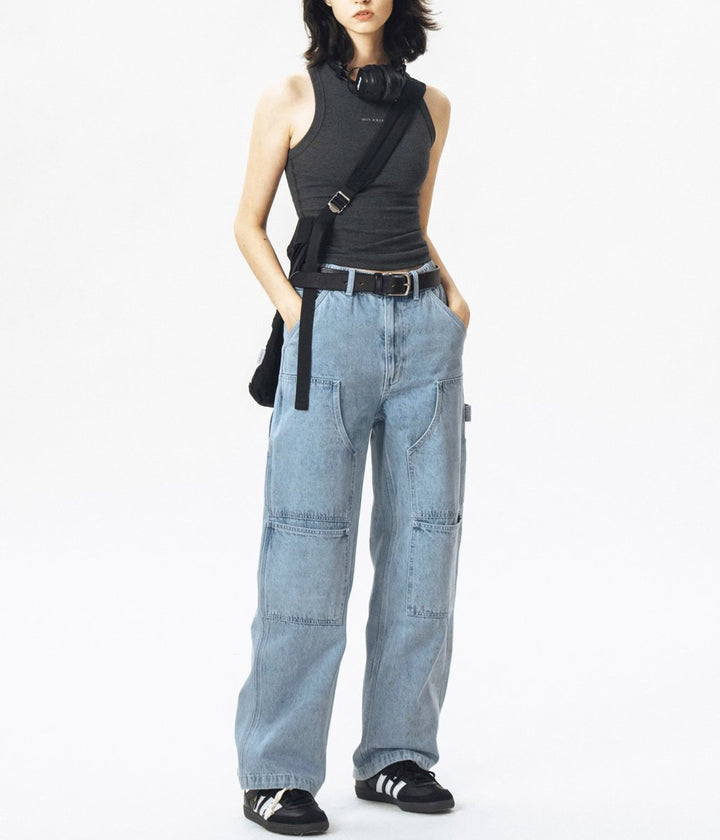 Patchwork Wide Denim Pants N2409 - NNine