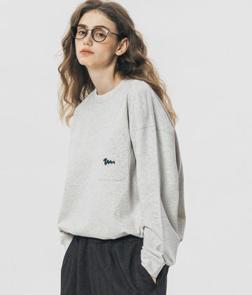260G】Pocket embroidery long sleeve T-shirt / ワンポイント刺繍ロン 