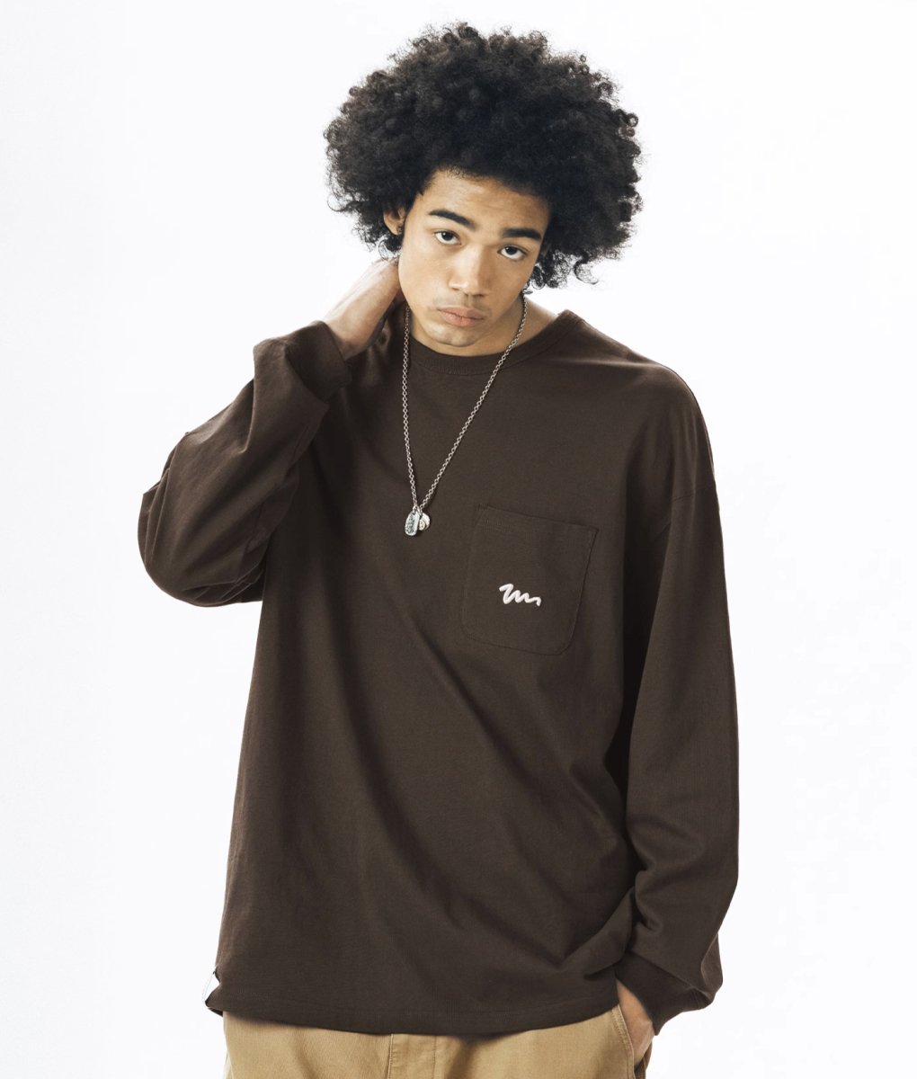 Pocket embroidery long sleeve T -shirt N2536 - NNine