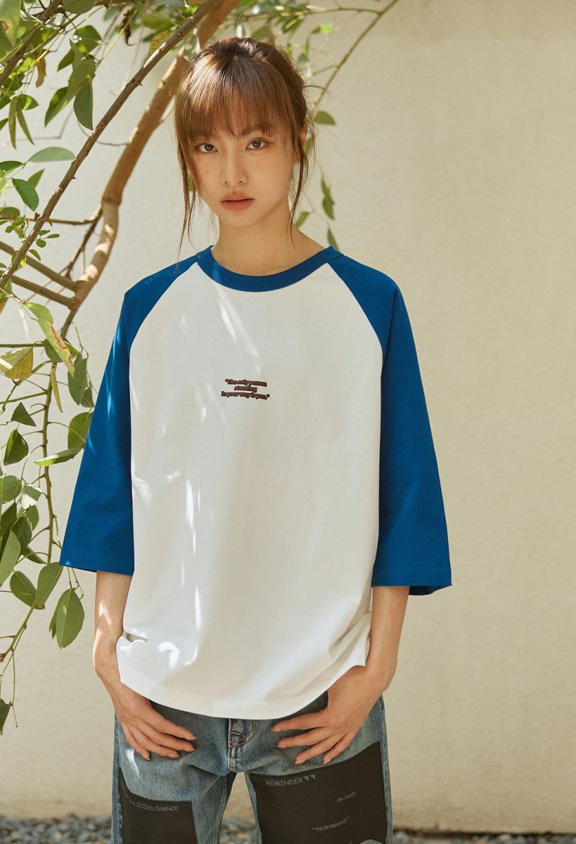 Raglan sleeve seven -quarter sleeve T-shirt WN20 - NNine