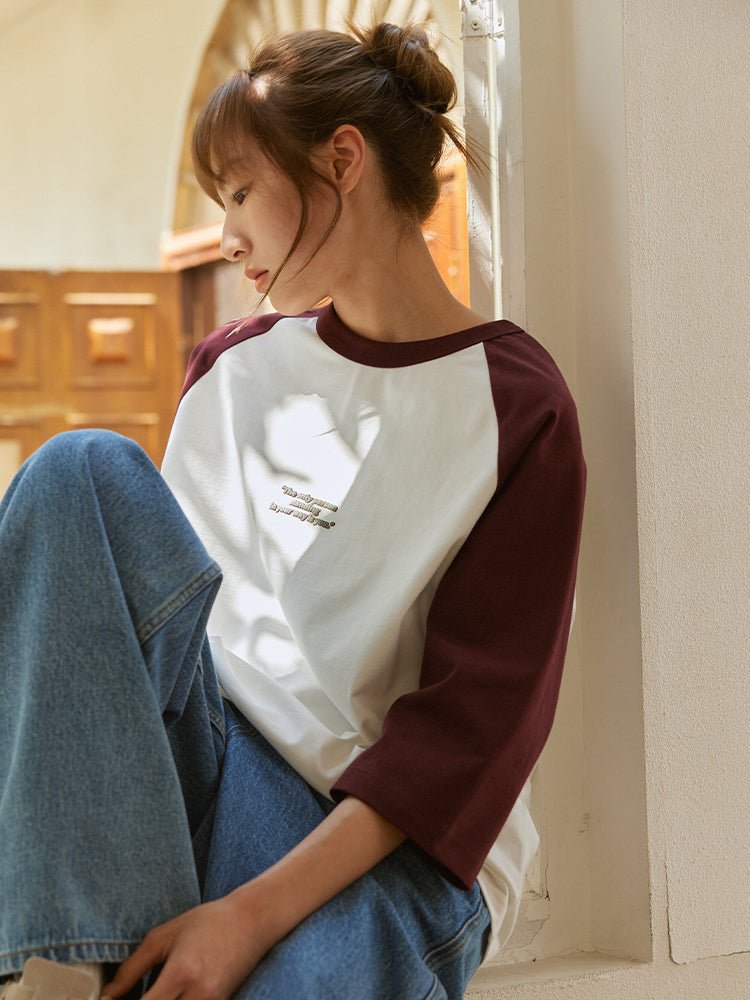 Raglan sleeve seven -quarter sleeve T-shirt WN20 - NNine
