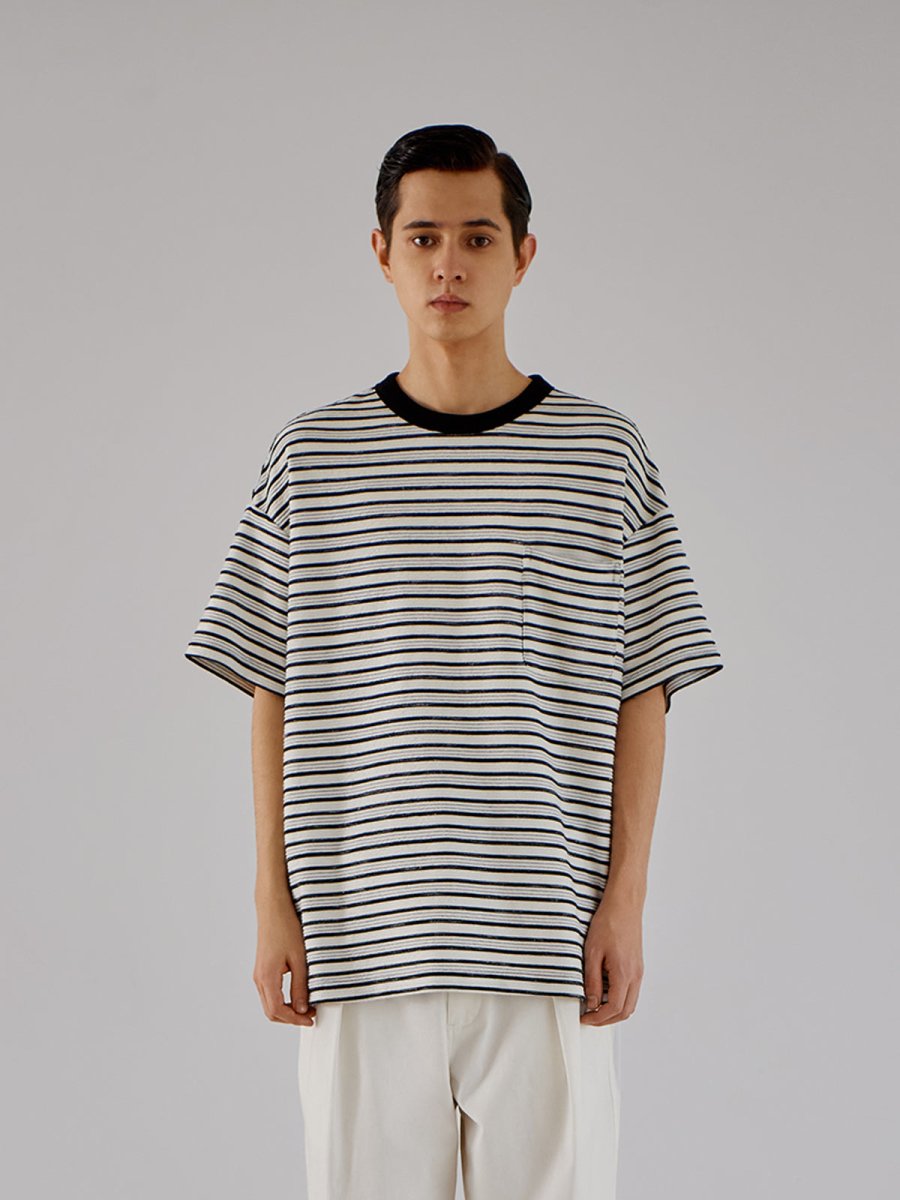 Retro border pocket T-shirt N1967