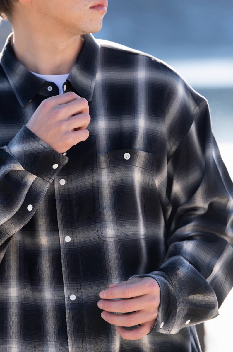 Retro Button Down　check shirt N137 - NNine
