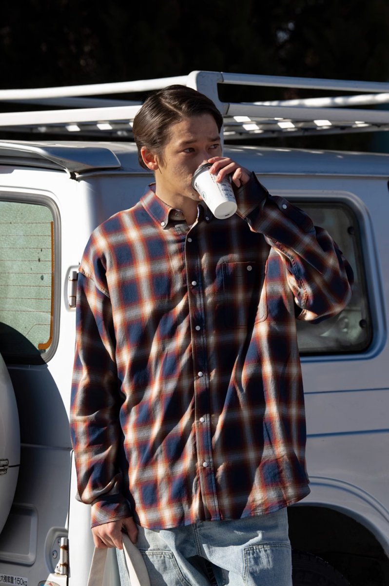 Retro Button Down　check shirt N137 - NNine
