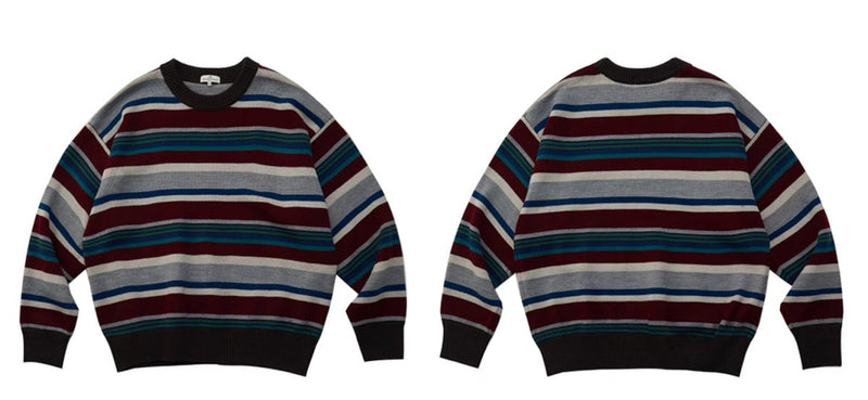 Retro contrast border sweater N2935 - NNine