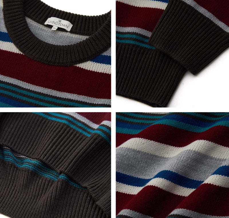 Retro contrast border sweater N2935 - NNine