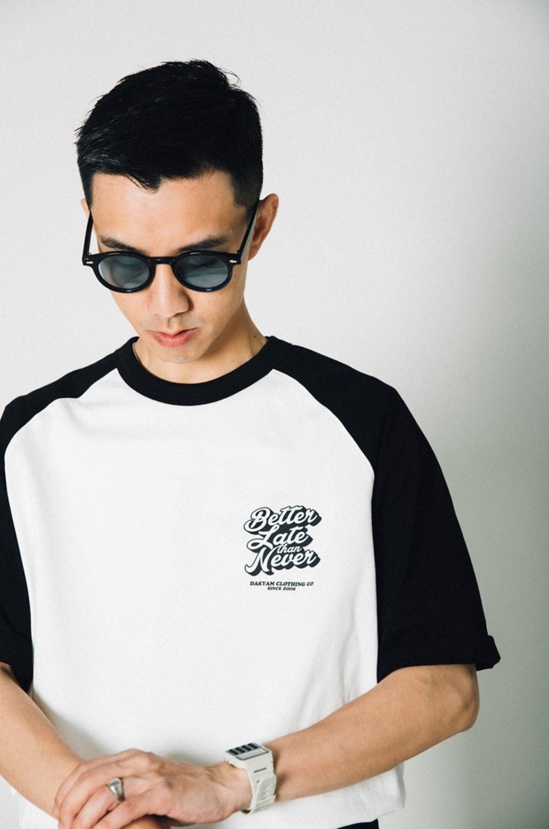 Retro logo raglan sleeve T-shirt　N2275 - NNine