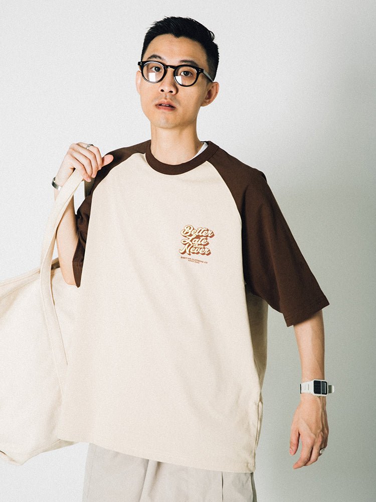 Retro logo raglan sleeve T-shirt　N2275 - NNine