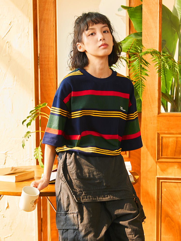 Retro multicolor border Tee N637 – NNine