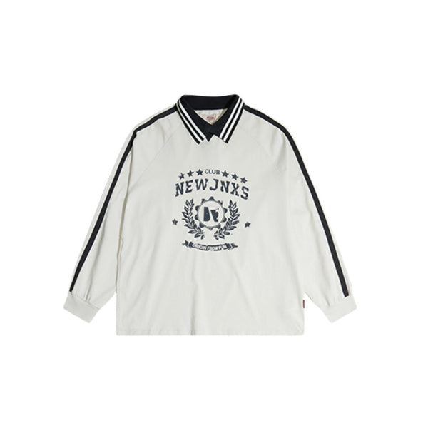 Retro print college-style polo shirt N64 - NNine