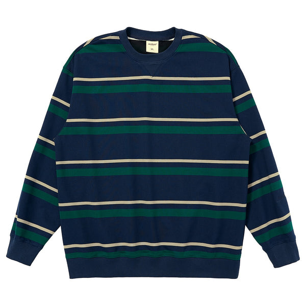 Round Neck Striped Sweatshirt　N46 - NNine