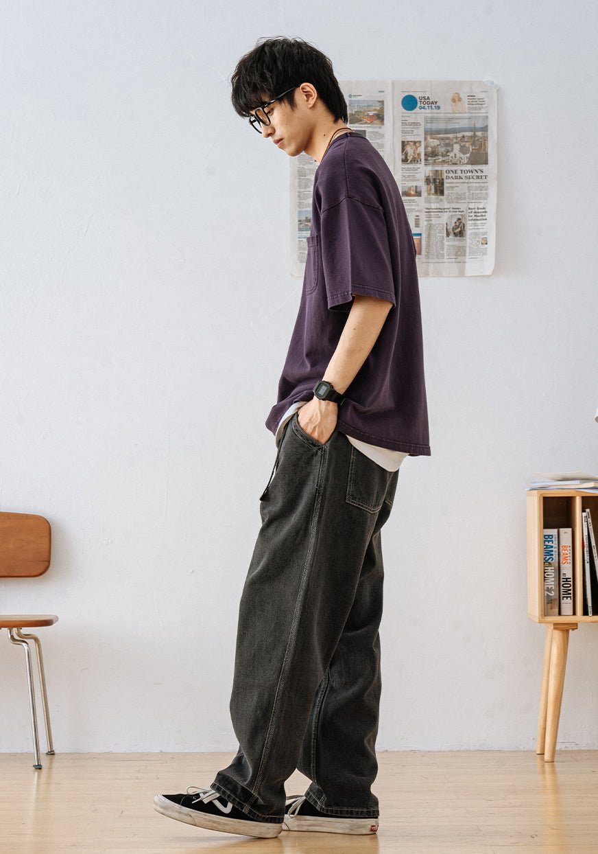 Simple wide damage denim　N456 - NNine