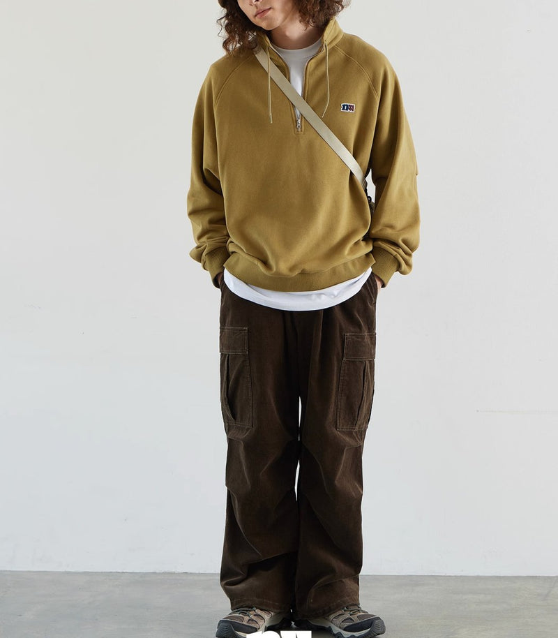 【遠赤外線効果】Stand color half zip sweater N2416 - NNine