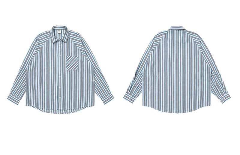 Stripe long -sleeved shirt N177 - NNine
