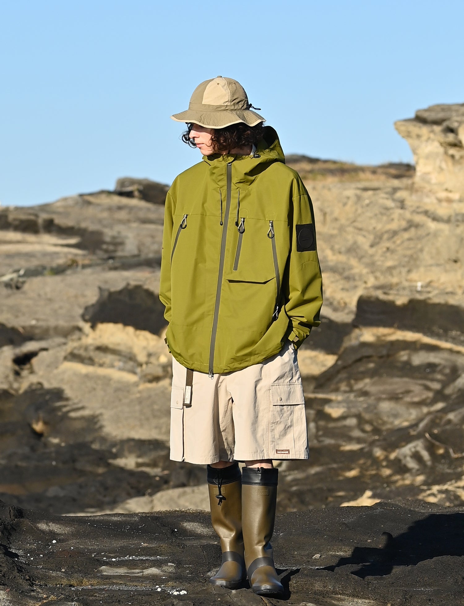 【防水・防汚・防油】Tag Sleeve hooded Wind Breaker /マウンテンパーカー  N1667