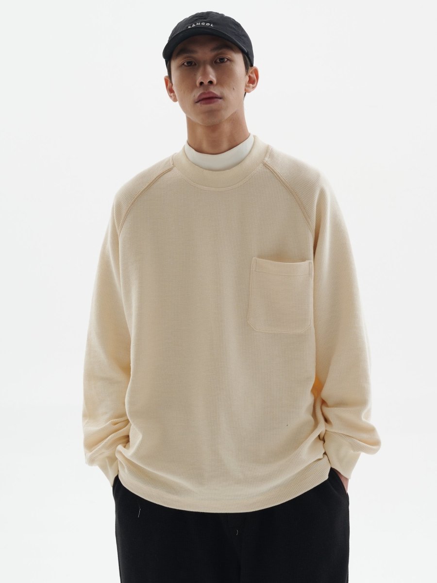 Waffle pocket long sleeve T-shirt　N1848 - NNine