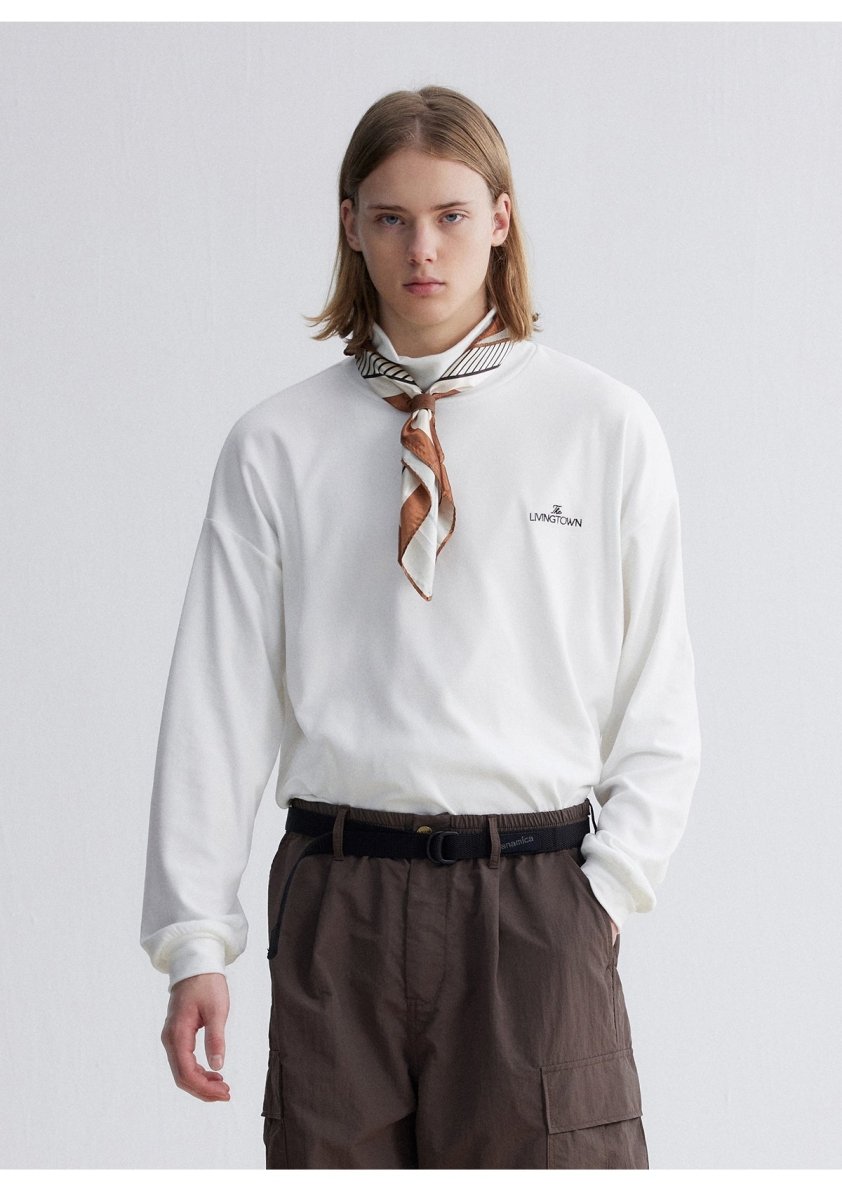 Warm fleece lining　Turtle neck logo T -shirt N3047 - NNine