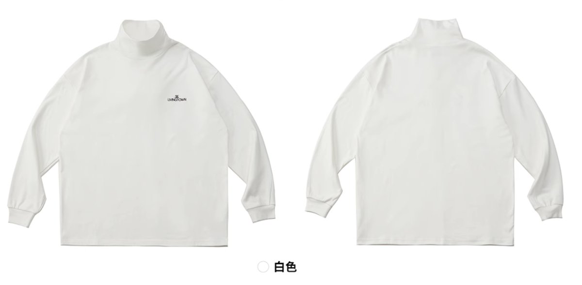 Warm fleece lining　Turtle neck logo T -shirt N3047 - NNine