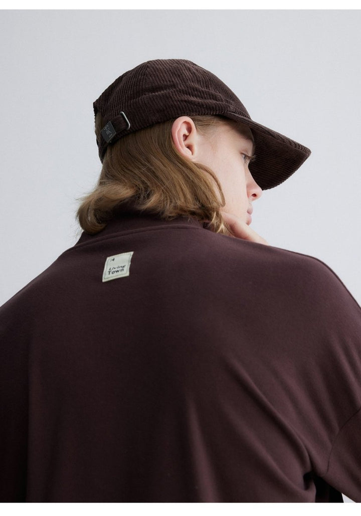 Warm fleece lining　Turtle neck logo T -shirt N3047 - NNine