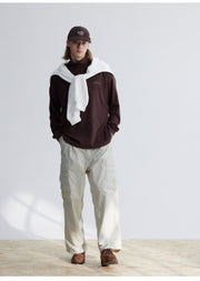 Warm fleece lining　Turtle neck logo T -shirt N3047 - NNine