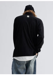 Warm fleece lining　Turtle neck logo T -shirt N3047 - NNine