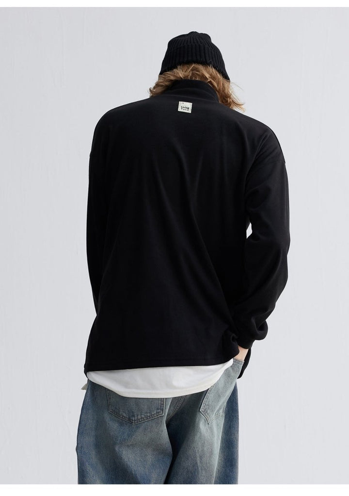 Warm fleece lining　Turtle neck logo T -shirt N3047 - NNine