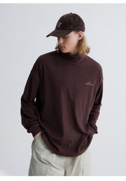 Warm fleece lining　Turtle neck logo T -shirt N3047 - NNine