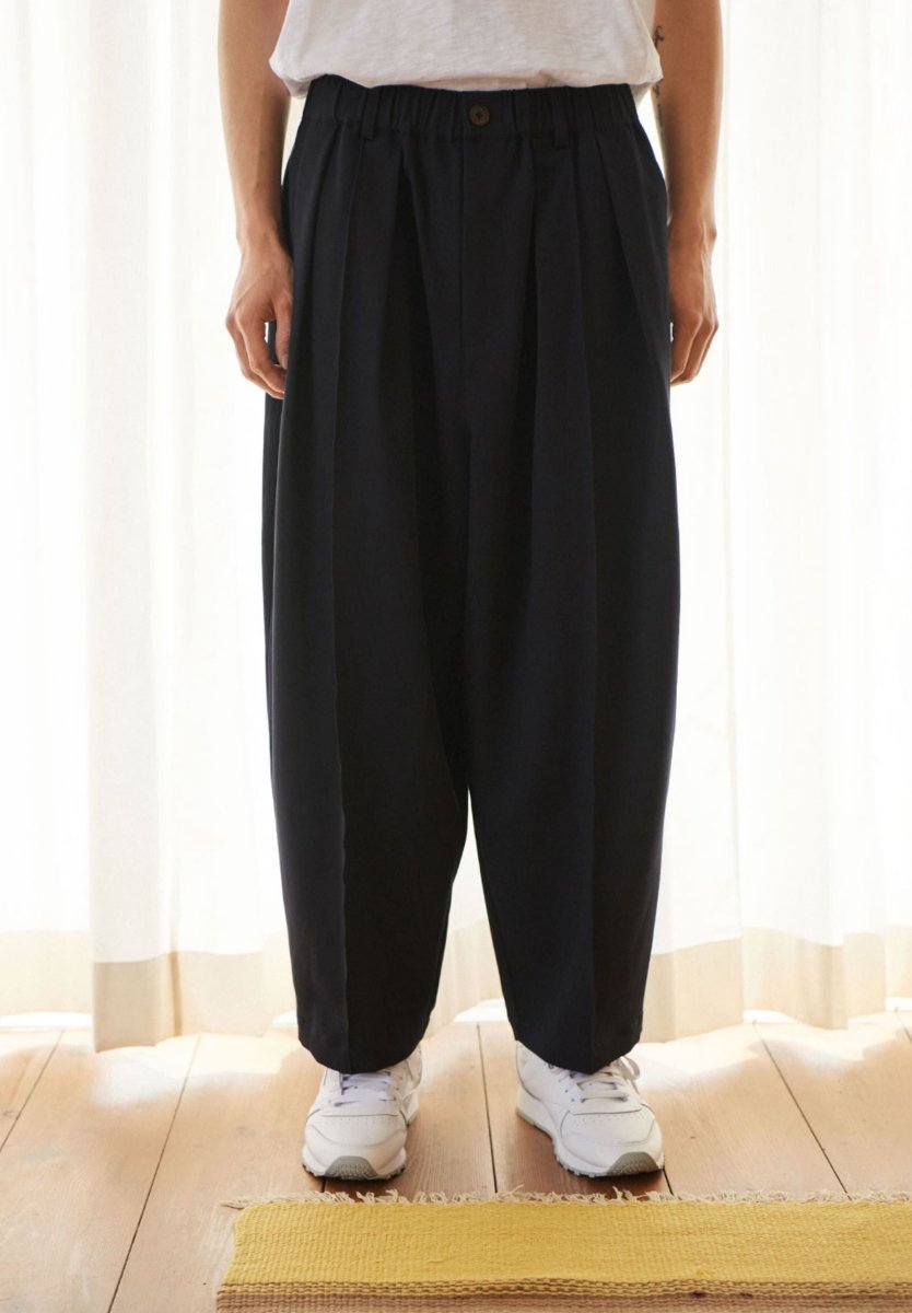 Black Corduroy Wide Pants N2614